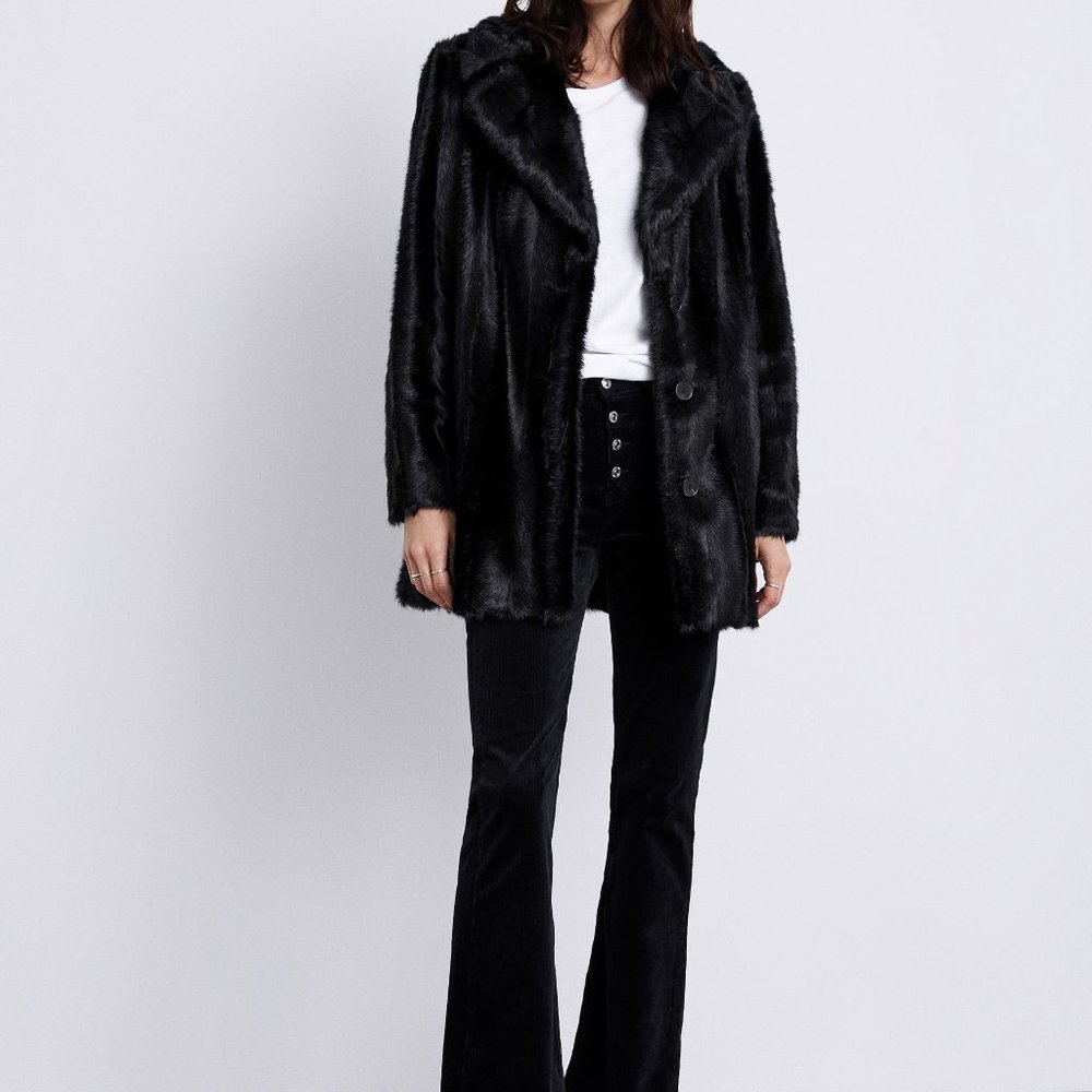 Zara Faux Fur Black Coat